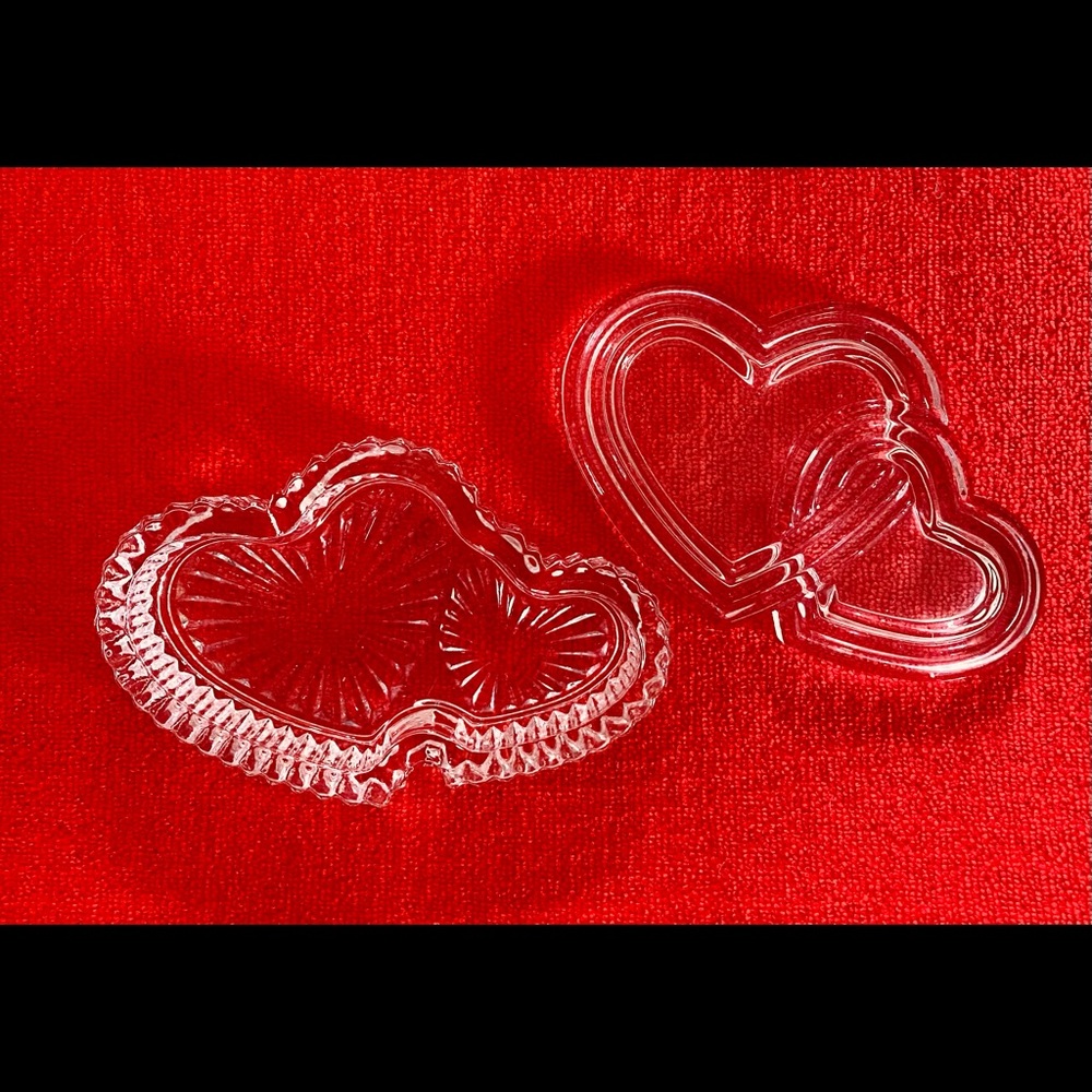 Crystal Double Heart Dish
